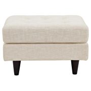 Upholstered fabric ottoman in beige additional photo 4 of 3