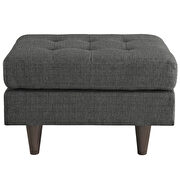 Upholstered fabric ottoman in gray additional photo 3 of 3