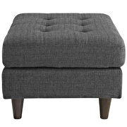 Upholstered fabric ottoman in gray additional photo 4 of 3