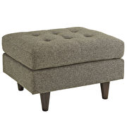 Upholstered fabric ottoman in oatmeal additional photo 2 of 3