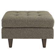 Upholstered fabric ottoman in oatmeal additional photo 3 of 3