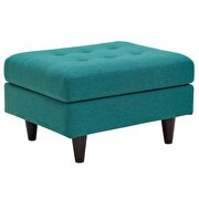 Upholstered fabric ottoman in teal additional photo 2 of 3