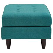 Upholstered fabric ottoman in teal additional photo 3 of 3