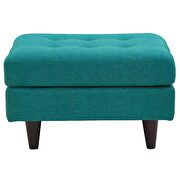 Upholstered fabric ottoman in teal additional photo 4 of 3
