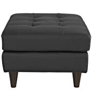 Bonded leather ottoman in black additional photo 4 of 3