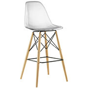 Organically flowing design bar stool in clear by Modway additional picture 3