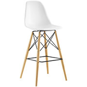 Organically flowing design bar stool in white by Modway additional picture 3