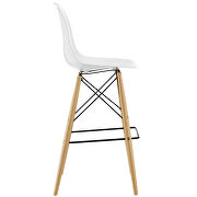 Organically flowing design bar stool in white by Modway additional picture 4
