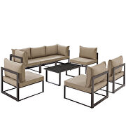 8 piece outdoor patio sectional sofa set in brown mocha by Modway additional picture 8