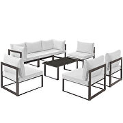 8 piece outdoor patio sectional sofa set in brown white by Modway additional picture 8