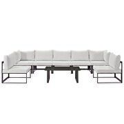 8 piece outdoor patio sectional sofa set in brown white by Modway additional picture 9