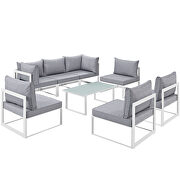 8 piece outdoor patio sectional sofa set in white gray by Modway additional picture 8