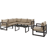 7 piece outdoor patio sectional sofa set in brown mocha by Modway additional picture 8