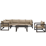 7 piece outdoor patio sectional sofa set in brown mocha by Modway additional picture 10