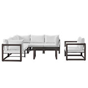 7 piece outdoor patio sectional sofa set in brown white by Modway additional picture 9
