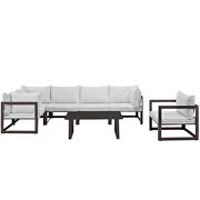 7 piece outdoor patio sectional sofa set in brown white by Modway additional picture 10