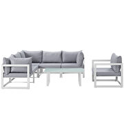 7 piece outdoor patio sectional sofa set in white gray by Modway additional picture 9