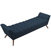 Upholstered fabric bench in azure additional photo 2 of 6