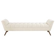 Upholstered fabric bench in beige by Modway additional picture 5