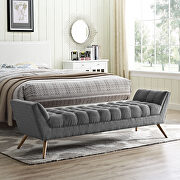 Upholstered fabric bench in gray by Modway additional picture 3