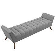 Upholstered fabric bench in expectation gray by Modway additional picture 2