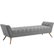 Upholstered fabric bench in expectation gray by Modway additional picture 4