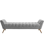 Upholstered fabric bench in expectation gray by Modway additional picture 6
