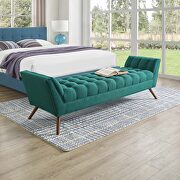 Upholstered fabric bench in teal by Modway additional picture 7