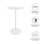 Round wood bar table in white by Modway additional picture 7