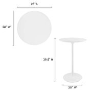 Round wood bar table in white by Modway additional picture 8
