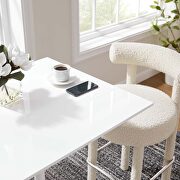 Square wood top bar table in white by Modway additional picture 2