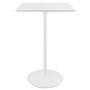 Square wood top bar table in white by Modway additional picture 3