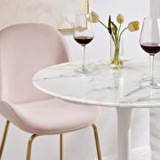 Round artificial marble bar table in white by Modway additional picture 2