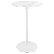 Round artificial marble bar table in white by Modway additional picture 3