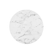 Round artificial marble bar table in white by Modway additional picture 5