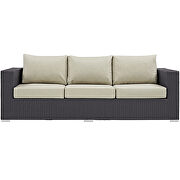 Outdoor patio sofa in espresso beige additional photo 2 of 4