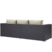 Outdoor patio sofa in espresso beige by Modway additional picture 4
