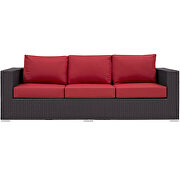 Outdoor patio sofa in espresso red additional photo 2 of 4