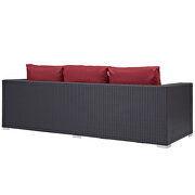 Outdoor patio sofa in espresso red additional photo 3 of 4