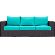 Outdoor patio sofa in espresso turquoise additional photo 2 of 4