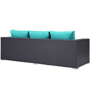 Outdoor patio sofa in espresso turquoise additional photo 3 of 4