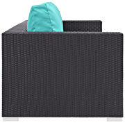 Outdoor patio sofa in espresso turquoise additional photo 4 of 4