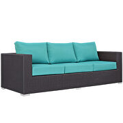 Outdoor patio sofa in espresso turquoise additional photo 5 of 4