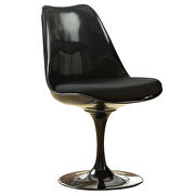 Dining side chair in black lacquer / black cushion additional photo 2 of 1