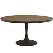 Round wood top dining table in brown additional photo 4 of 3
