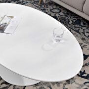 Oval-shaped wood top coffee table in white by Modway additional picture 2