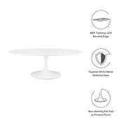 Oval-shaped wood top coffee table in white by Modway additional picture 7