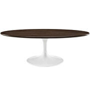Oval-shaped walnut coffee table in walnut by Modway additional picture 2
