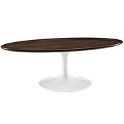 Oval-shaped walnut coffee table in walnut by Modway additional picture 3