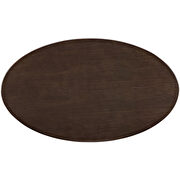 Oval-shaped walnut coffee table in walnut by Modway additional picture 5
